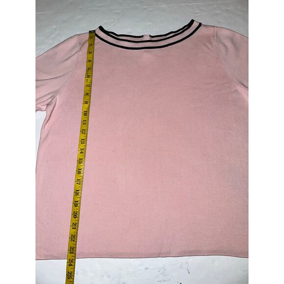 Talbots Plus Petites Sweater Woman’s Size 2Xp Pink Pearl Button Back 3/4 Sleeve - Picture 2 of 6